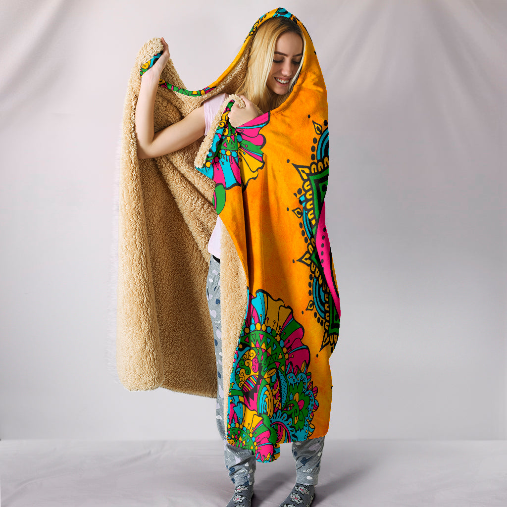 Orange blanket hoodie Clearance