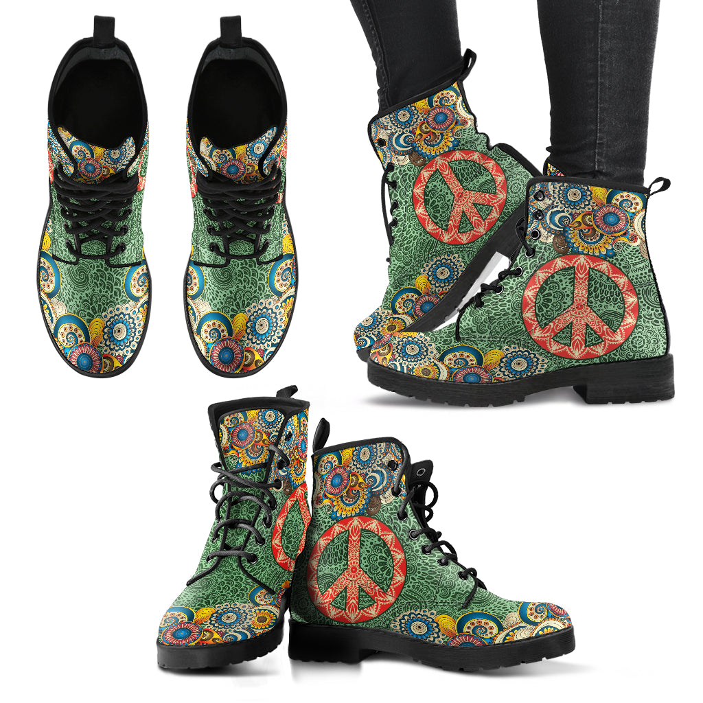 Mandala Peace Women's Leather Boots