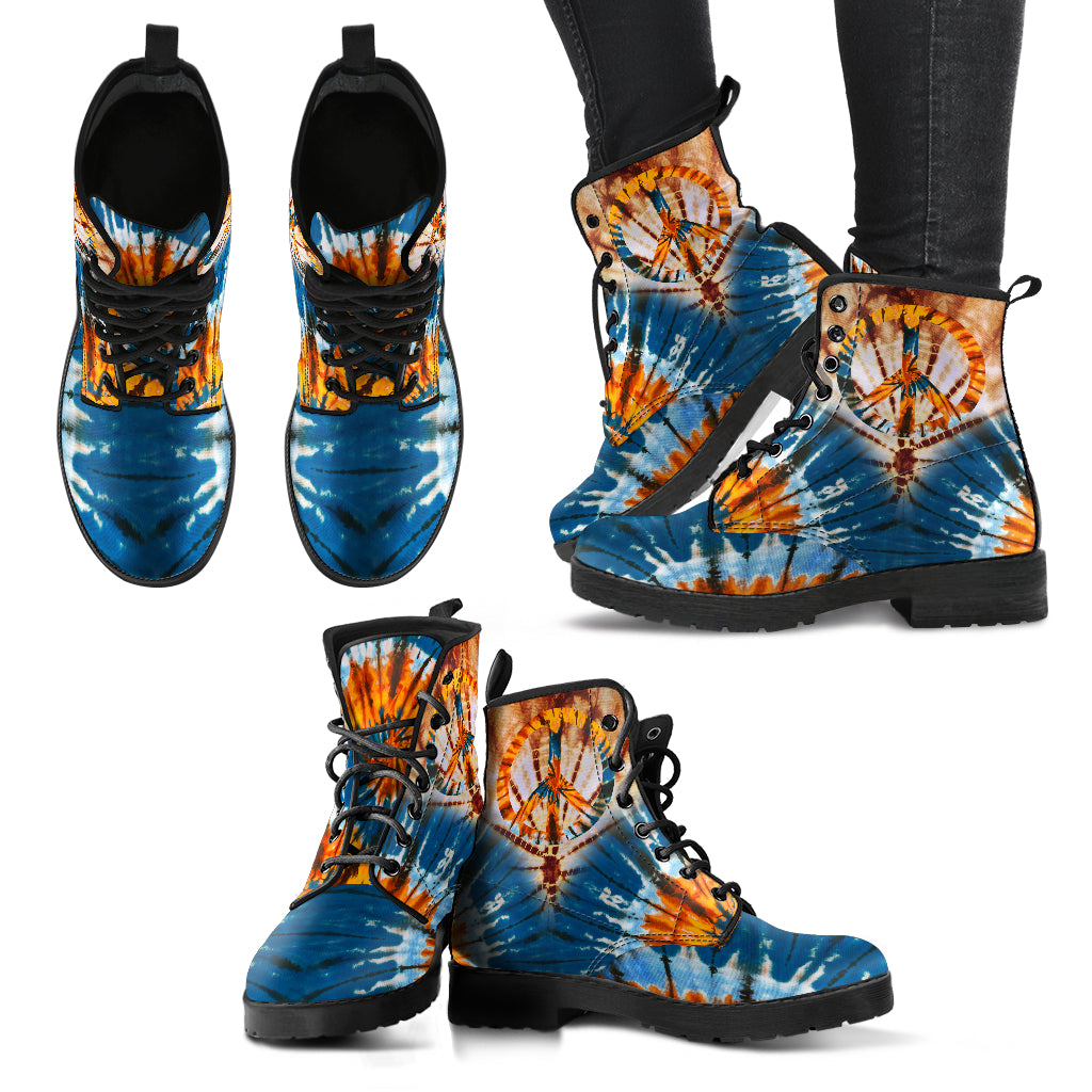 Tie Dye Peace Handcrafted Boots