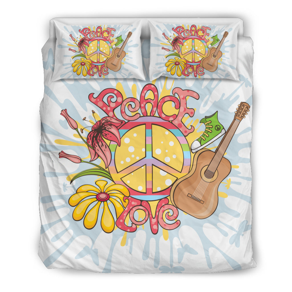 Love Peace Hippie Bedding Set
