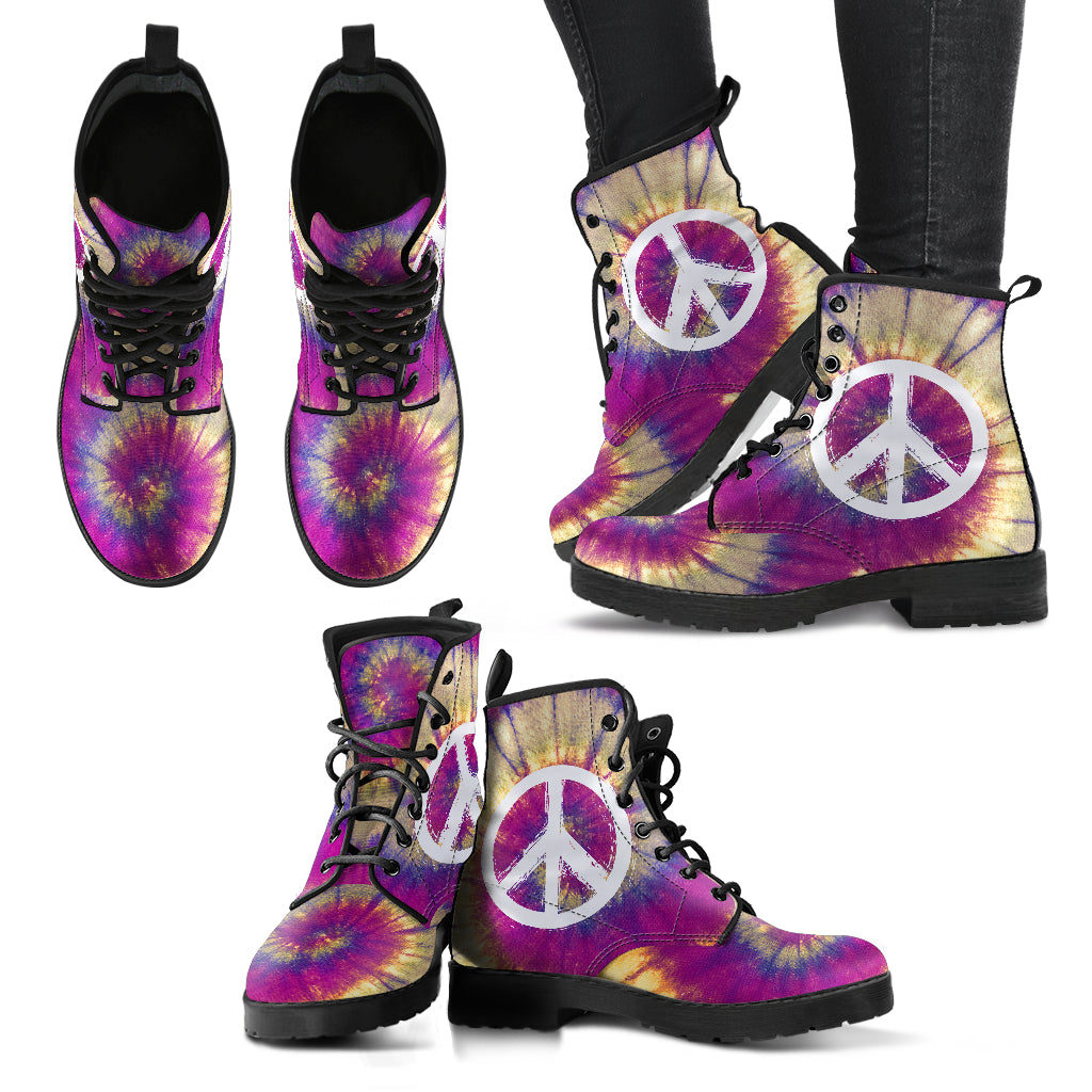 Tie Dye and Peace Women's Leather Boots