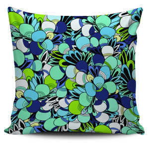 Funky Patterns in Blues - Single Sided Pillow Cover