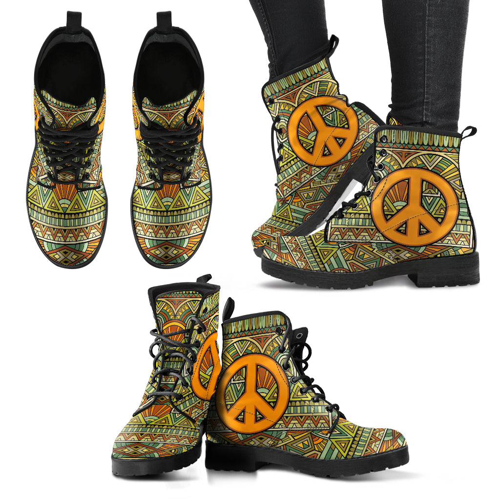 Abstract Peace Women's Leather Boots
