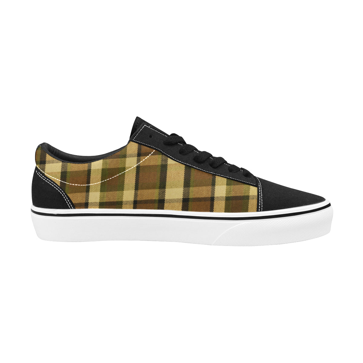 Westy Brown Plaid Men's Low Top Skateboarding Shoes