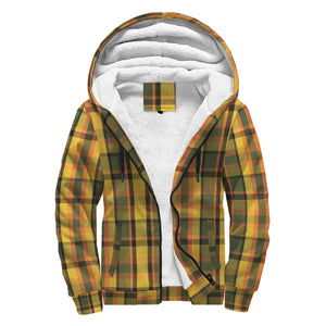 Orange Plaid Sherpa Lined Zip Hoodie