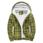 Green Plaid Sherpa Lined Zip Hoodie