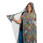 Peace and Love Bus Hooded Blanket With Hand Warmers