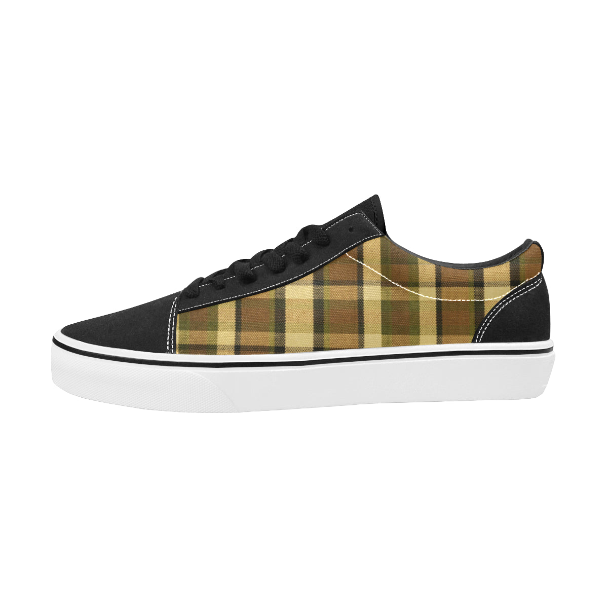 Westy Brown Plaid Men's Low Top Skateboarding Shoes