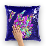 Peace Doodles ﻿Sequin Cushion Cover