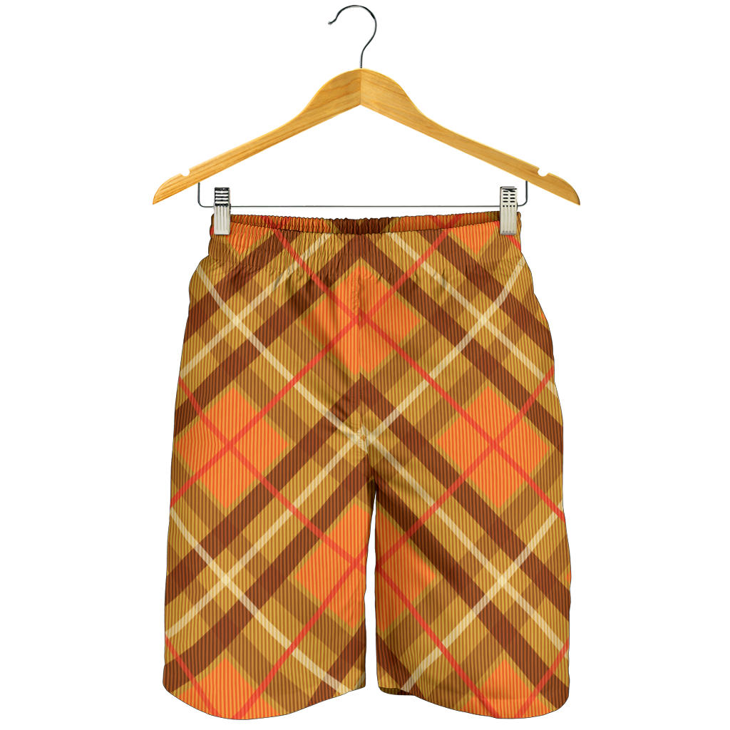 Retro Orange Rad Plaid Man Shorts