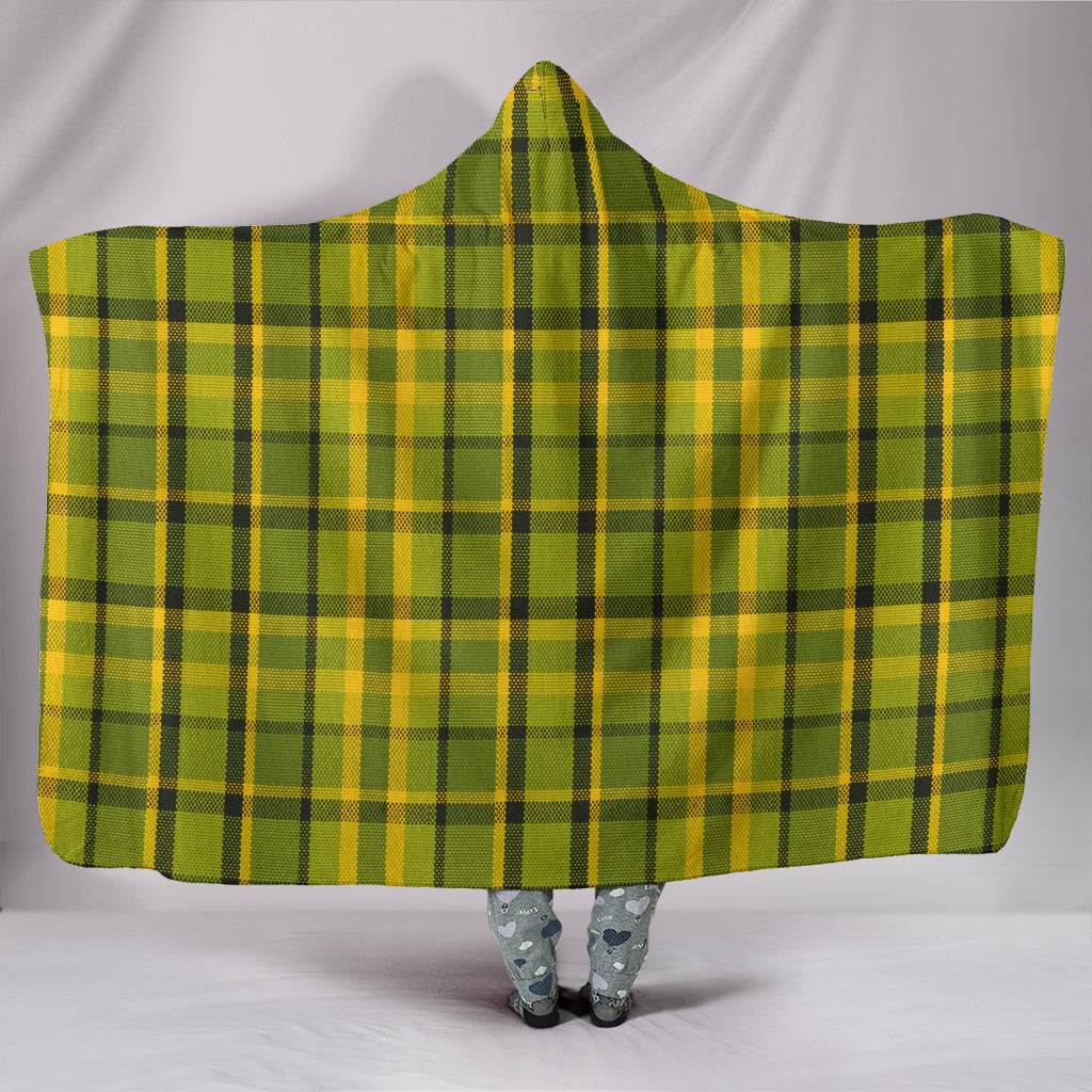 Retro Green Plaid Hooded Blanket