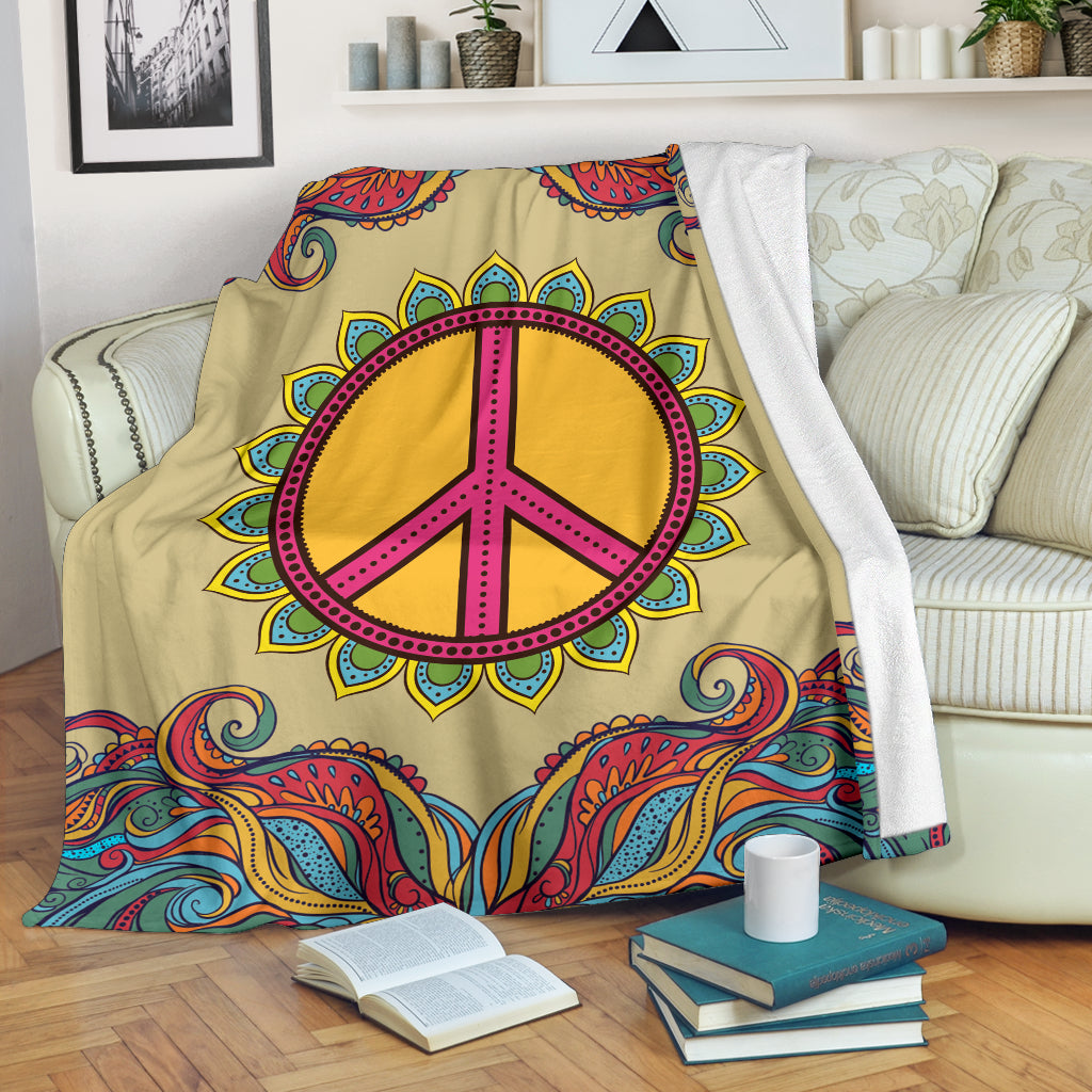 Natural Hippie Peace Blanket