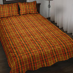 Westy Orange Plaid Quilted Bedding Set