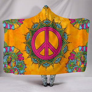 Orange Peace Hoodie Blanket