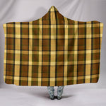 Retro Brown Plaid Hooded Blanket
