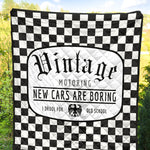 Vintage Motoring Rallye Quilted Blanket