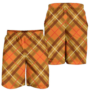 Retro Orange Rad Plaid Man Shorts