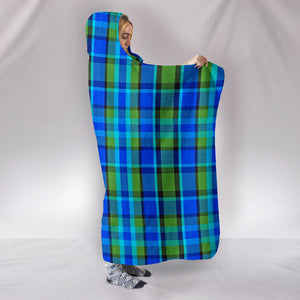 Retro Blue Plaid Hooded Blanket