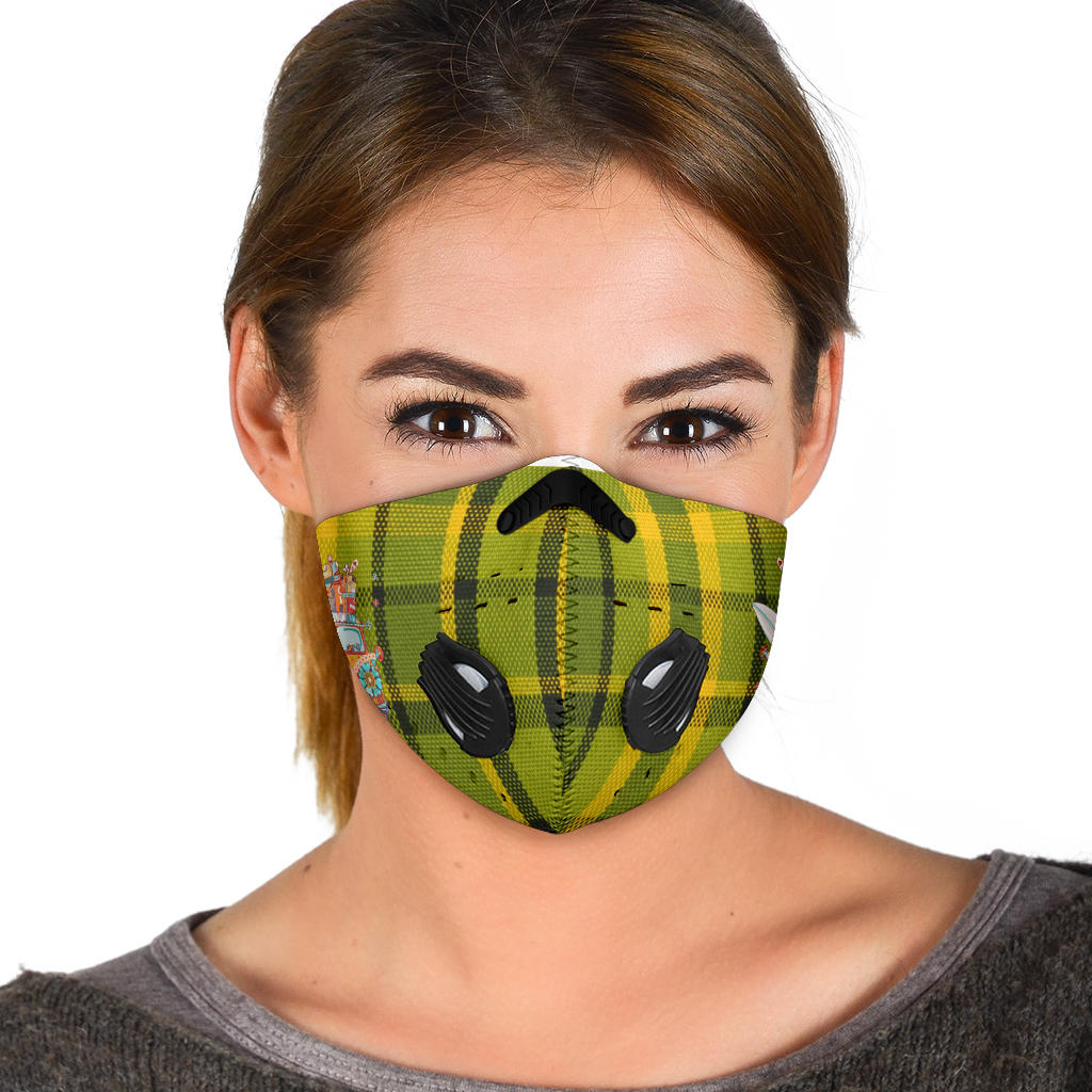 Green Plaid Premium Face Mask