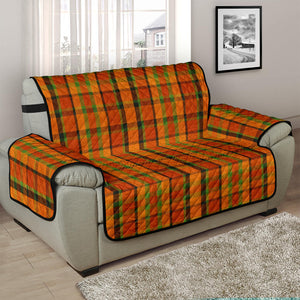 Orange Plaid Couch Cover