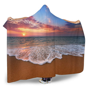 Beach Sunset Hooded Blanket