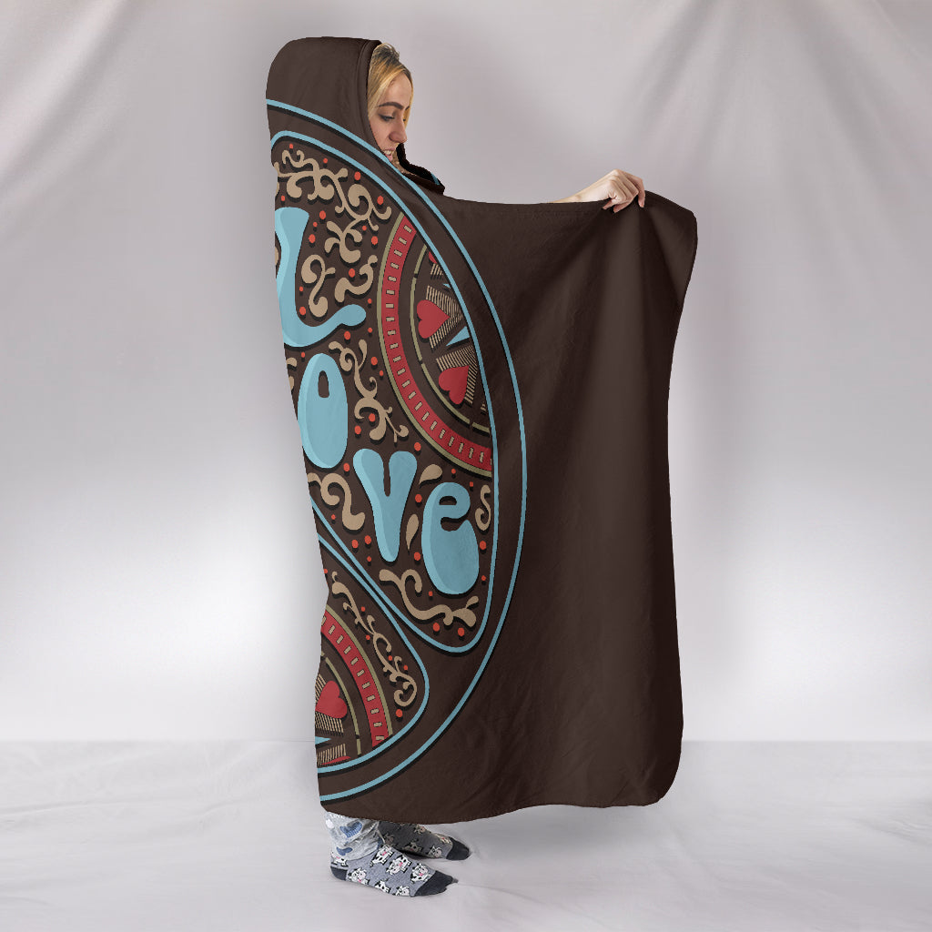 Peace Hippie Love Hooded Blanket