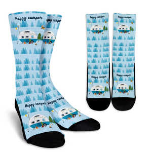 Crew Socks - White - Happy camper socks