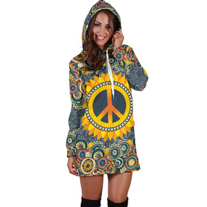Peace Mandala Hoodie Dress