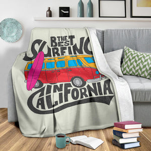 Surfing California Fleece Blanket