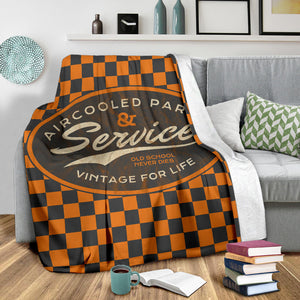 Aircooled Car Parts & Service Orange Checkered Blanket