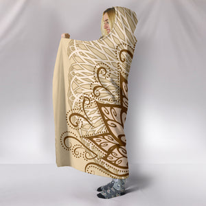 Ornamental Lotus Hooded Blanket