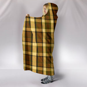 Retro Brown Plaid Hooded Blanket