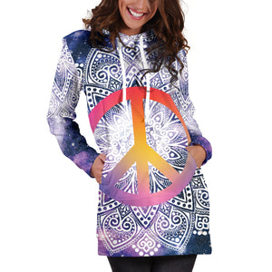 Mandala Peace Hoodie Dress