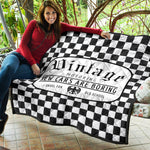 Vintage Motoring Rallye Quilted Blanket