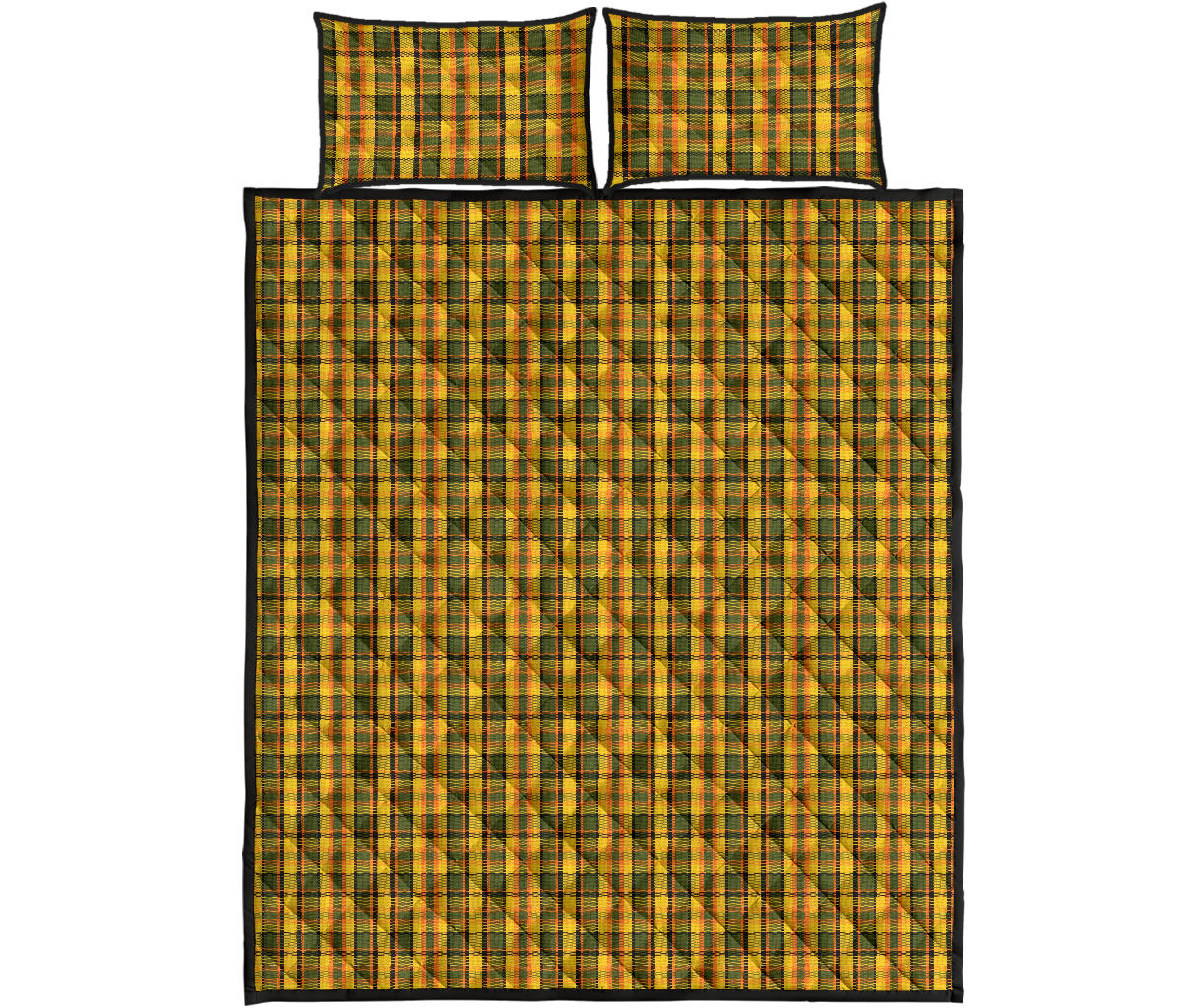 Westy Yellow Plaid Quilted Bedding Set