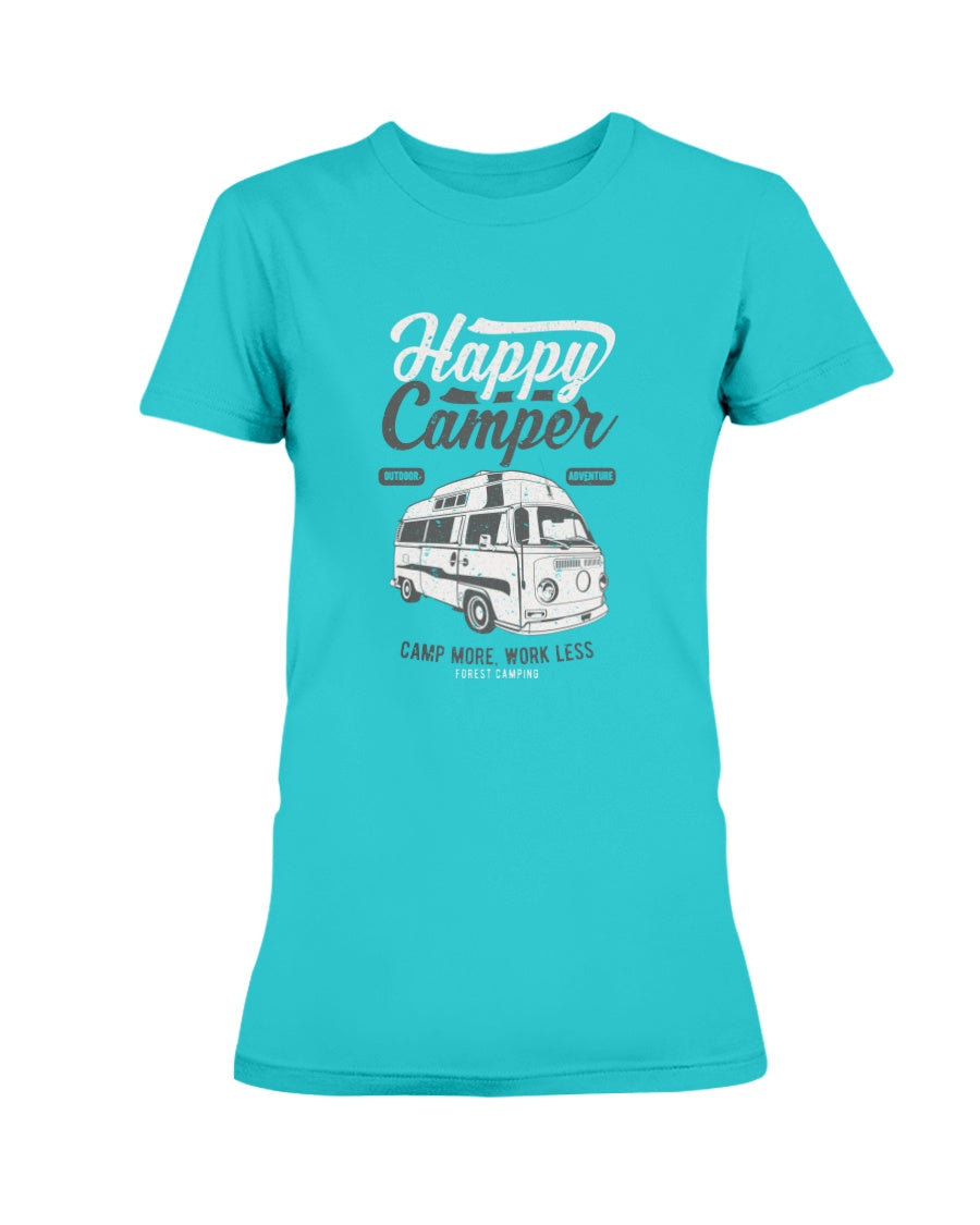 Happy Camper Ladies T-Shirt