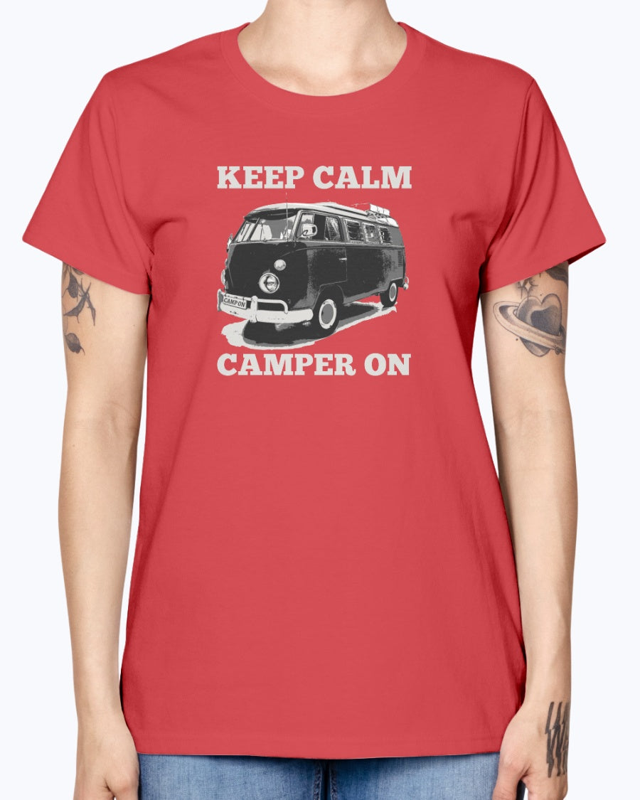 Keep Calm, Camper On - Ladies T-Shirt